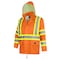 Pioneer Safety Rain Suit, Hi-Vis Orange, S, Polyester, PVC, 0.18 mm Thick, Folds and zips into collar, Orange V1080150U-S - alternate 2